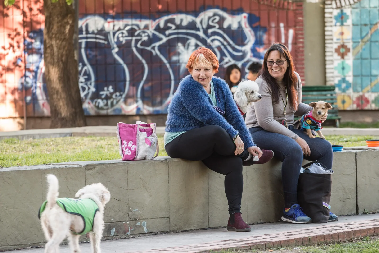 Persone sedute con cane - Fotografia di Enrico Fantoni