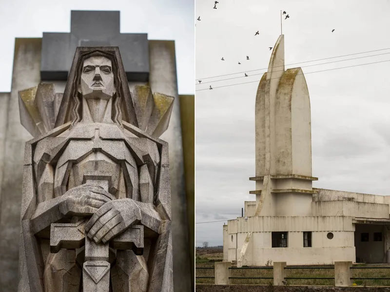 Facciata del cimitero con scultura monumentale, Francisco Salamone - Fotografia di Enrico Fantoni