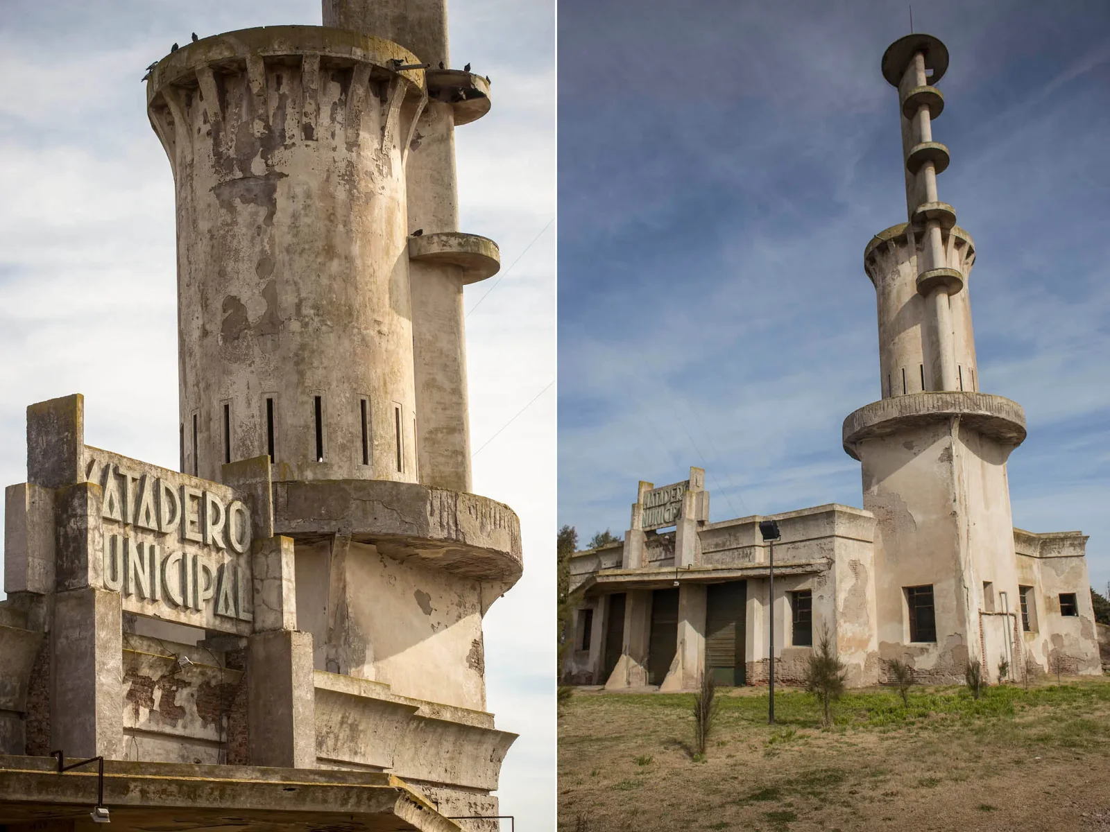 Dettaglio della torre in cemento in rovina, Francisco Salamone - Fotografia di Enrico Fantoni